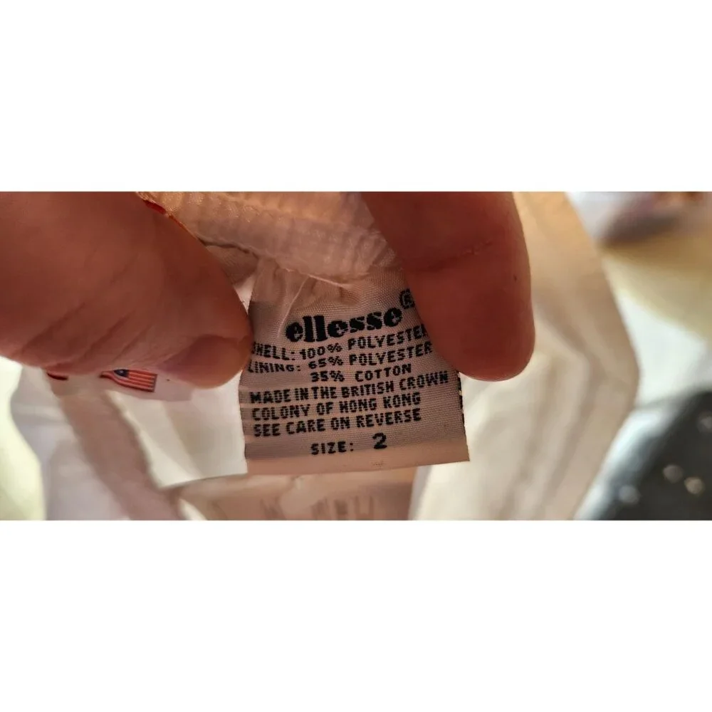 Vintage Ellesse Nautical Nylon Tracksuit White Red‎ Blue 1980s